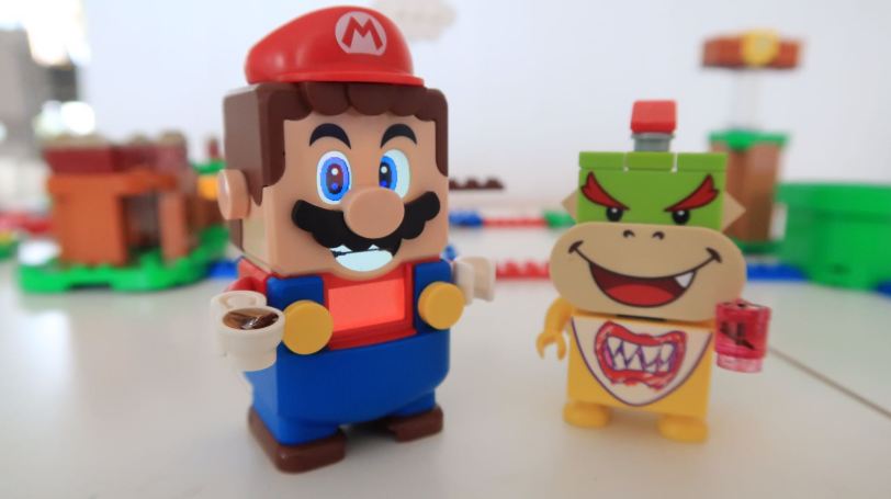 Lego Mario with Lego Bowser Enjoying a Cup of Tea